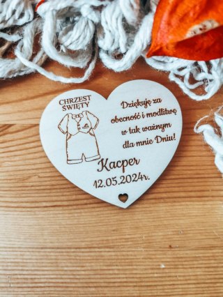 Magnes serce - GARNITUR - - - (podziękowanie, Chrzest Święty, podziękowania, anioł)