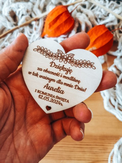 Magnes serce - KWIATY 01 - - - (podziękowanie, I Pierwsza Komunia Święta, podziękowania, IHS)