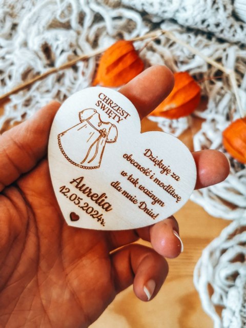 Magnes serce - SUKIENKA - - - (podziękowanie, Chrzest Święty, podziękowania, anioł)