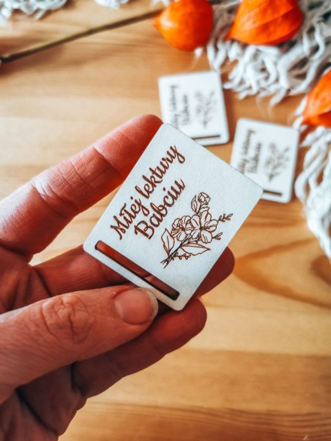 Miłej lektury Babciu /bukiet/ - zakładka prostokąt 4x5cm (3szt) - - - (baza do zakładki do książki, Dzień Babci Dziadka Dziadków