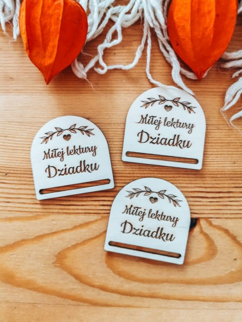 Miłej lektury Dziadku - zakładka półokrągła 5cm (3szt) - - - (baza do zakładki do książki, Dzień Babci, Dziadka, Dziadków)