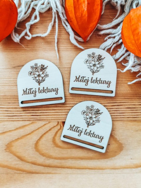 Miłej lektury /bukiet/ - zakładka półokrągła 5cm (3szt) - - - (baza do zakładki do książki)