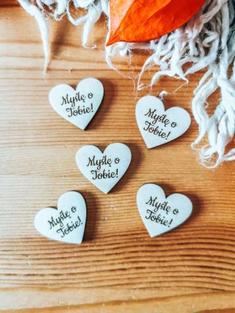 Myślę o Tobie - SERCE (5szt) 3/4/5cm - - - (serduszka, serduszko, serca)