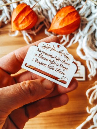 Na początku było słowo... - zakładka ozdobna 5x3,5cm (3szt) - - - (baza do zakładki do książki, Chrzest, Pierwsza Komunia)