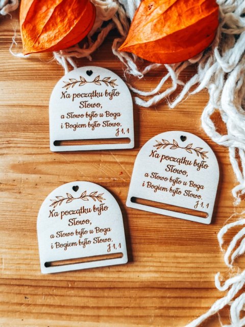 Na początku było słowo... - zakładka półokrągła 5cm (3szt) - - - (baza do zakładki do książki, Chrzest, Pierwsza Komunia)
