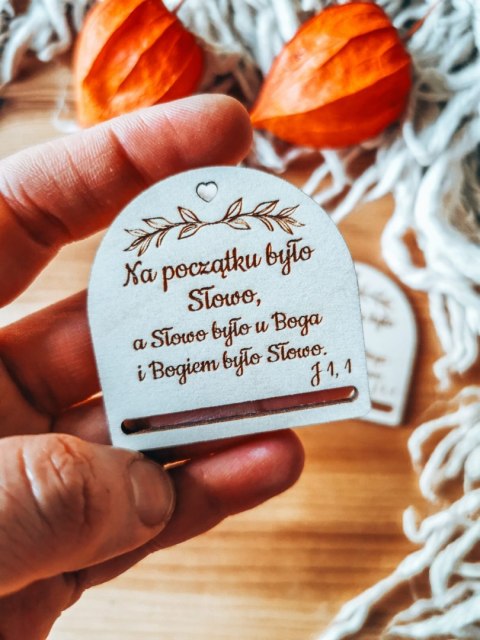 Na początku było słowo... - zakładka półokrągła 5cm (3szt) - - - (baza do zakładki do książki, Chrzest, Pierwsza Komunia)