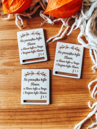 Na początku było słowo... - zakładka prostokąt 4x5cm (3szt) - - - (baza do zakładki do książki, Chrzest, Pierwsza Komunia)