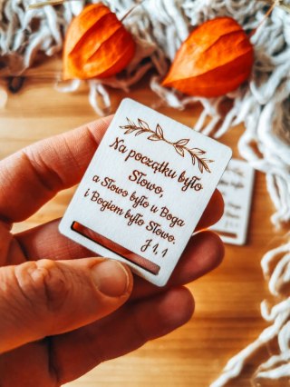 Na początku było słowo... - zakładka prostokąt 4x5cm (3szt) - - - (baza do zakładki do książki, Chrzest, Pierwsza Komunia)