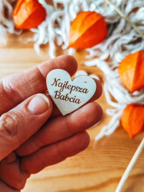 Najlepsza Babcia - SERCE (5szt) 3/4/5cm - - - (serduszka, serduszko, serca, Dzień Babci i Dziadka)