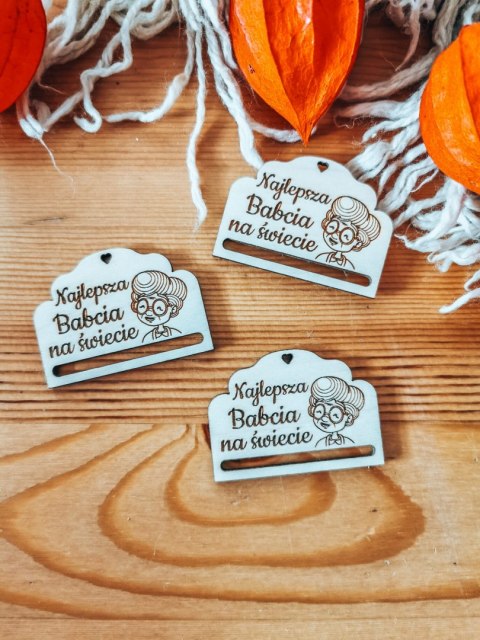 Najlepsza Babcia - zakładka ozdobna 5x3,5cm (3szt) - - - (baza do zakładki do książki, Dzień Babci Dziadka Dziadków)