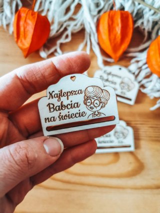 Najlepsza Babcia - zakładka ozdobna 5x3,5cm (3szt) - - - (baza do zakładki do książki, Dzień Babci Dziadka Dziadków)