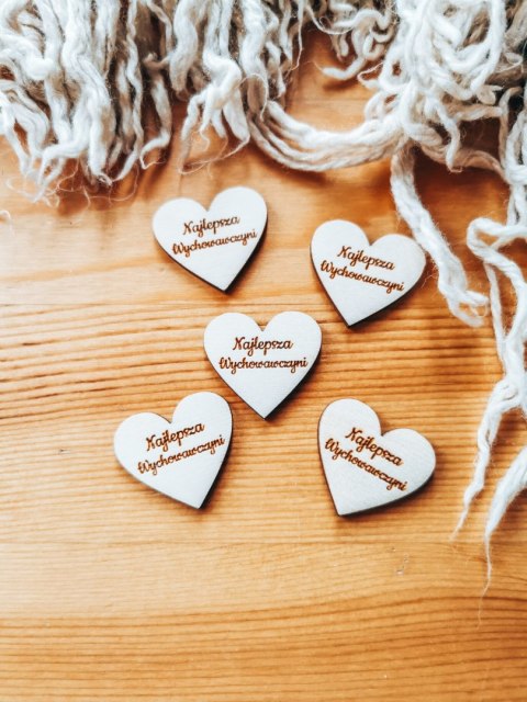Najlepsza Wychowawczyni - SERCE (5szt) 3/4/5cm - - - (serduszka, serduszko, serca, dzień nauczyciela, szkoła)