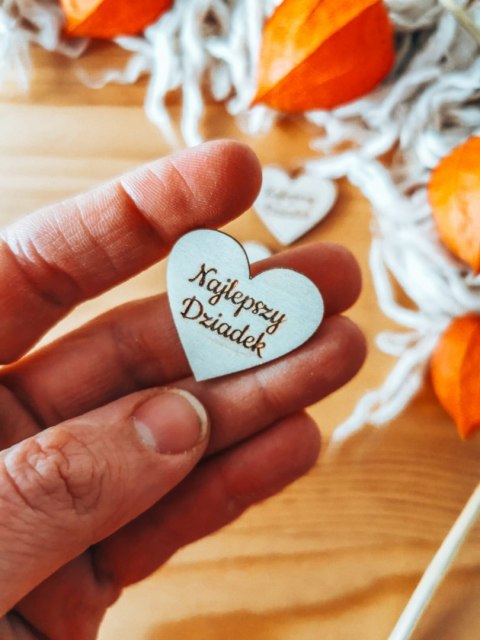 Najlepszy Dziadek - SERCE (5szt) 3/4/5cm - - - (serduszka, serduszko, serca, Dzień Babci i Dziadka)