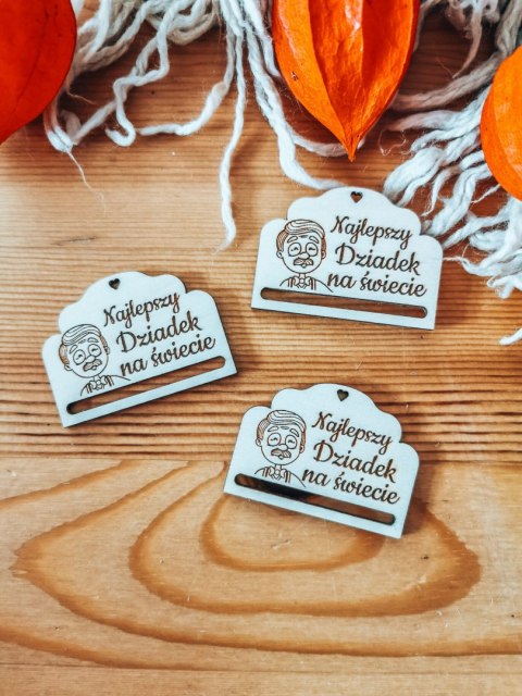 Najlepszy Dziadek - zakładka ozdobna 5x3,5cm (3szt) - - - (baza do zakładki do książki, Dzień Babci Dziadka Dziadków)
