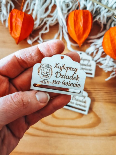 Najlepszy Dziadek - zakładka ozdobna 5x3,5cm (3szt) - - - (baza do zakładki do książki, Dzień Babci Dziadka Dziadków)