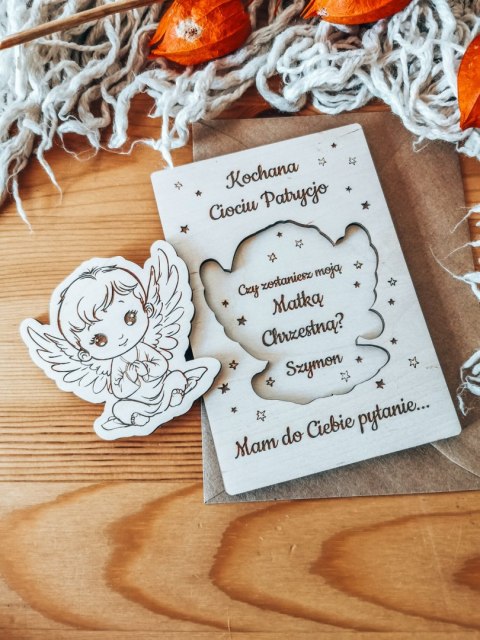 PYTANIE do Rodziców Chrzestnych - KARTKA Z OKIENKIEM - - - (dla Matki Chrzestnej, Ojca Chrzestnego)