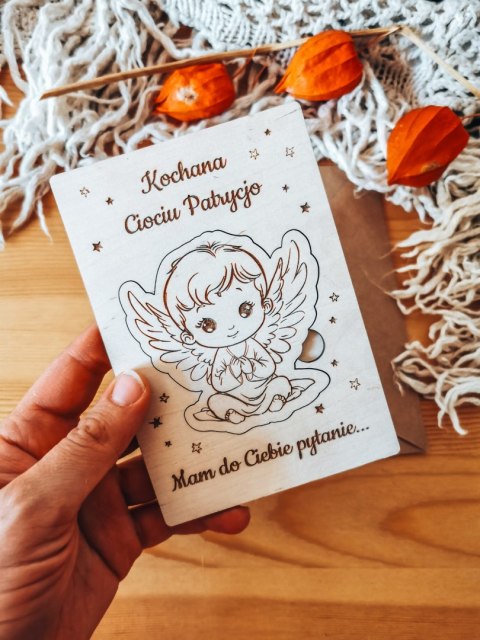 PYTANIE do Rodziców Chrzestnych - KARTKA Z OKIENKIEM - - - (dla Matki Chrzestnej, Ojca Chrzestnego)