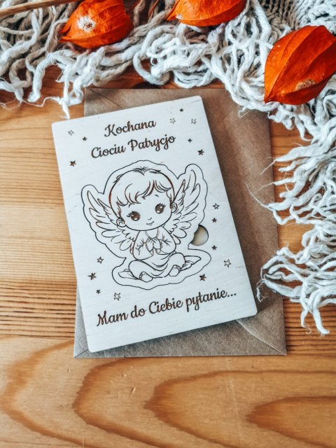 PYTANIE do Rodziców Chrzestnych - KARTKA Z OKIENKIEM - - - (dla Matki Chrzestnej, Ojca Chrzestnego)