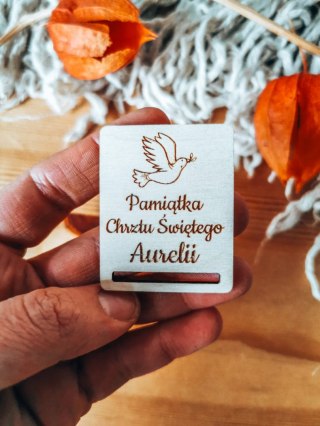 Pamiątka Chrztu DOWOLNY TEKST - zakładka prostokątna 4x5cm (1szt) - - - (baza do zakładki do książki)
