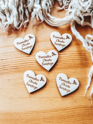 Pamiątka Chrztu Świętego - SERCE (5szt) 3/4/5cm - - - (serduszka, serduszko, serca, chrzest święty)