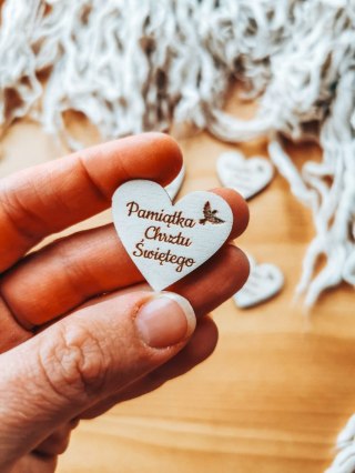 Pamiątka Chrztu Świętego - SERCE (5szt) 3/4/5cm - - - (serduszka, serduszko, serca, chrzest święty)