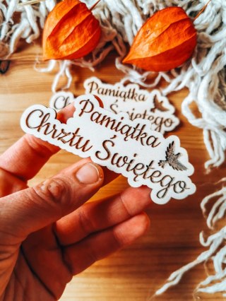 Pamiątka Chrztu Świętego - TABLICZKA po obrysie (2szt) wys. 3,5 - - - (chrzest święty)