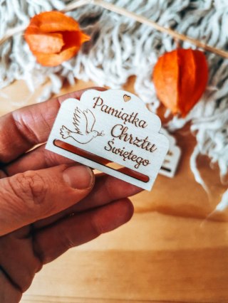 Pamiątka Chrztu - zakładka ozdobna 5x3,5cm (3szt) - - - (baza do zakładki do książki)