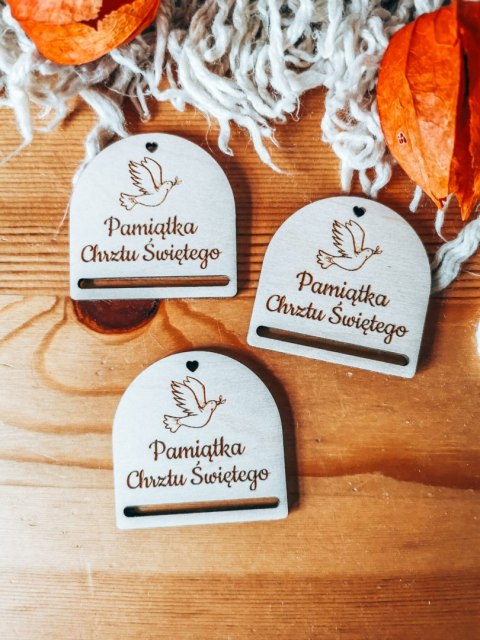 Pamiątka Chrztu - zakładka półokrągła 5cm (3szt) - - - (baza do zakładki do książki)