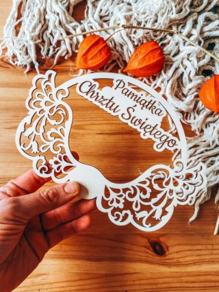 Pamiątka Chrzty Świętego (1szt) - półkole SKRZYDŁA 02-C - - - (skrzydła do anioła, skrzydełka do aniołka, obręcz aniołek, koło, 