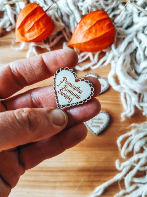 Pamiątka I Komunii Św - AŻUROWE serce (5szt) 3/4/5cm - - - (serduszka, serduszko, serca, ażur, Pierwsza Komunia Święta)