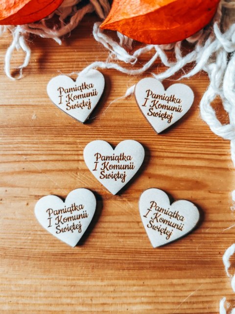 Pamiątka I Komunii Św - SERCE (5szt) 3/4/5cm - - - (serduszka, serduszko, serca, Pierwsza Komunia Święta, IHS)