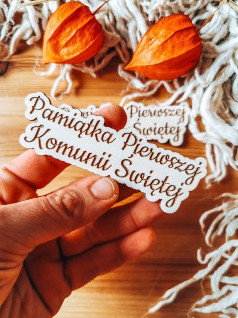 Pamiątka Pierwszej Komunii - TABLICZKA po obrysie (2szt) wys. 3,5 - - - (pierwsza komunia święta, świętej, IHS)