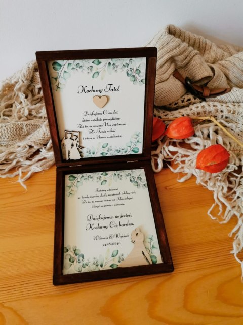 Prośba o błogosławieństwo (1szt) - 3d GAŁĄZKI 01 - zaproszenie dla Rodziców na Ślub w drewnianym pudełku