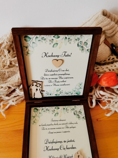 Prośba o błogosławieństwo (1szt) - 3d GAŁĄZKI 01 - zaproszenie dla Rodziców na Ślub w drewnianym pudełku