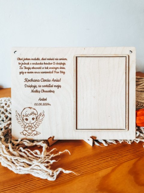 Ramka z dedykacją - Chrzest Święty - Podziękowanie dla Rodziców Chrzestnych - - - (ze zdjęciem, na zdjęcie)