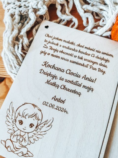 Ramka z dedykacją - Chrzest Święty - Podziękowanie dla Rodziców Chrzestnych - - - (ze zdjęciem, na zdjęcie)