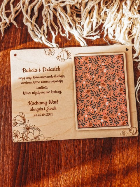 Ramka z dedykacją - Dzień Babci - wzór 01 - - - (ze zdjęciem, na zdjęcie, dla Babci i Dziadka Dziadków)