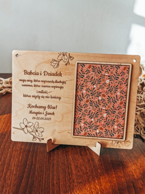 Ramka z dedykacją - Dzień Babci - wzór 02 - - - (ze zdjęciem, na zdjęcie, dla Babci i Dziadka Dziadków)