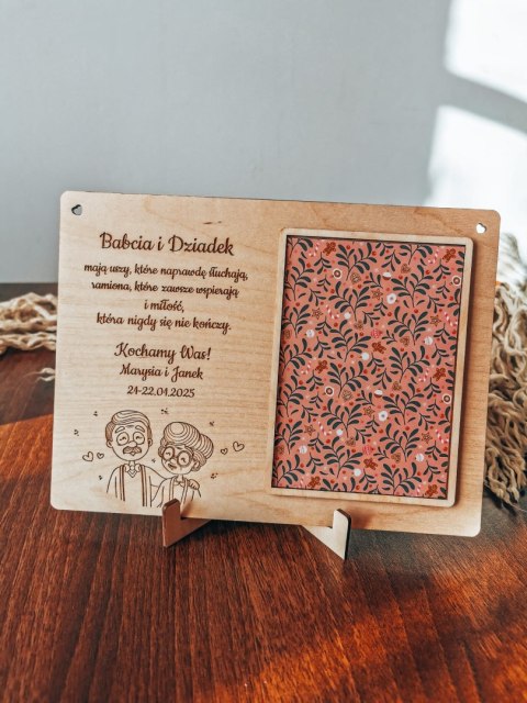 Ramka z dedykacją - Dzień Babci - wzór 03 - - - (ze zdjęciem, na zdjęcie, dla Babci i Dziadka Dziadków)