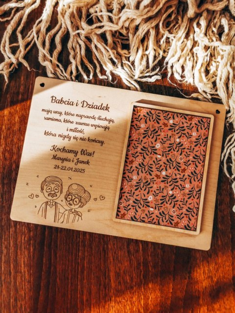 Ramka z dedykacją - Dzień Babci - wzór 03 - - - (ze zdjęciem, na zdjęcie, dla Babci i Dziadka Dziadków)