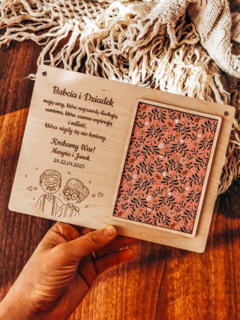 Ramka z dedykacją - Dzień Babci - wzór 03 - - - (ze zdjęciem, na zdjęcie, dla Babci i Dziadka Dziadków)