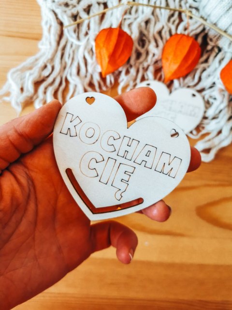 SERCE Kocham Cię - zawieszka (2szt) (8cm) - do ozdabiania