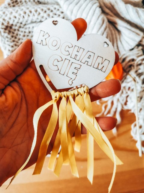 SERCE Kocham Cię - zawieszka (2szt) (8cm) - do ozdabiania