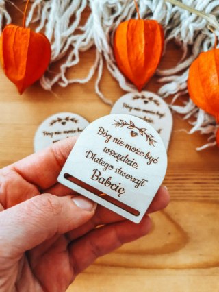 Sentencja dla Babci - zakładka półokrągła 5cm (3szt) - - - (baza do zakładki do książki, Dzień Babci Dziadka Dziadków, Bóg nie m