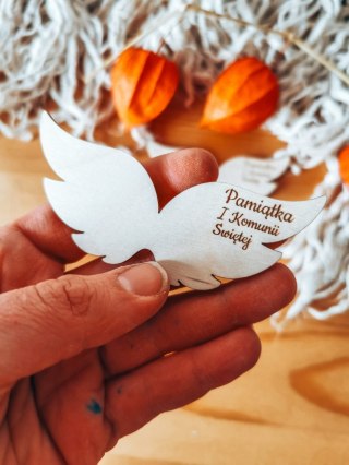 Skrzydła ! 3 szt ! - Pamiątka Komunii (9cm/12cm) - - - (skrzydełka do aniołka, anioła, aniołek, anioł, podziękowania, podziękowa