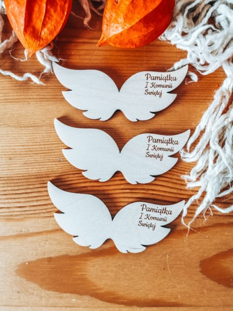 Skrzydła ! 3 szt ! - Pamiątka Komunii (9cm/12cm) - - - (skrzydełka do aniołka, anioła, aniołek, anioł, podziękowania, podziękowa