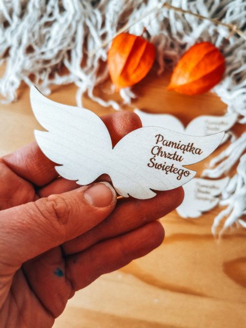 Skrzydła ! 3szt ! - Pamiątka Chrztu (9cm/12cm) - - - (skrzydełka do aniołka, anioła, aniołek, anioł, podziękowania, podziękowani