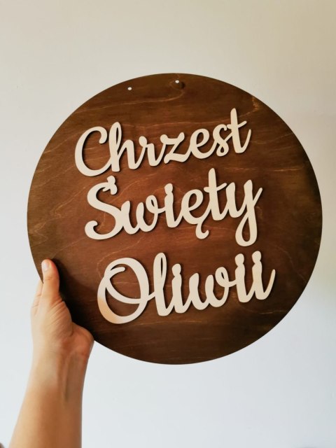 Tablica 3D KOŁO - Chrzest Święty (imienna) - - - (na ściankę, obręcz, napis do zdjęć)