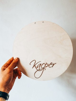 Tablica do wianka (1szt) - IMIĘ - IMIENNA - METRYCZKA --- (tabliczka do wieńca, anioła, koło na wianek, kwiaty)