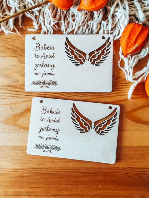 Tabliczka 9,5 x 14,5cm (2szt) - ANIOŁ dla Babci - - - (baza do aniołka ze skrzydełkami skrzydłami, skrzydełka, skrzydła, anioł, 